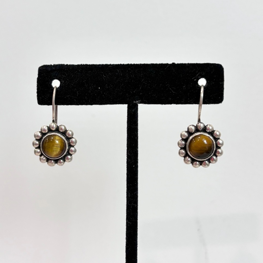 Sterling Silver Tiger Eye Earrings